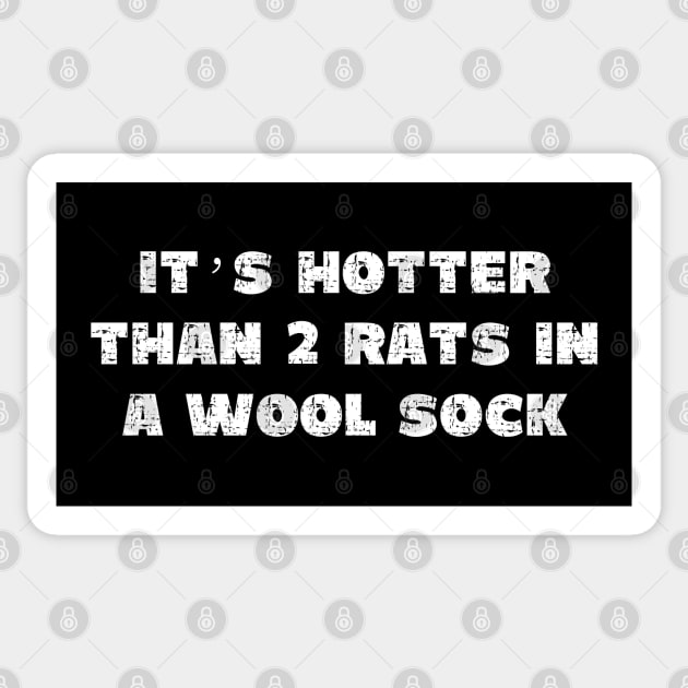 It's Hotter Than Two Rats in a Wool Sock - Grunge - Dark Shirts Sticker by PopsPrints